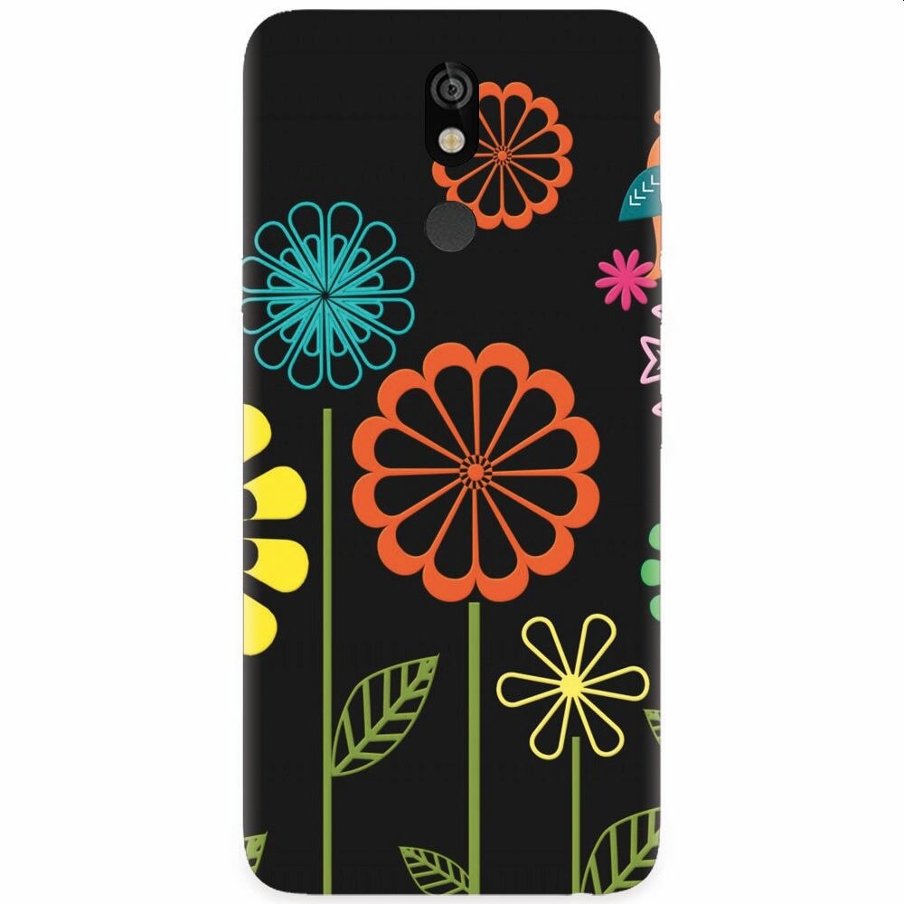 Husa silicon pentru LG K40, Colorful Spring Birds Flowers Vectors