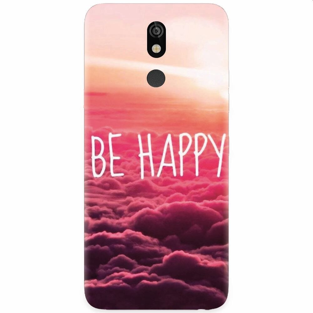 Husa silicon pentru LG K40, Be Happy Puffy Clouds