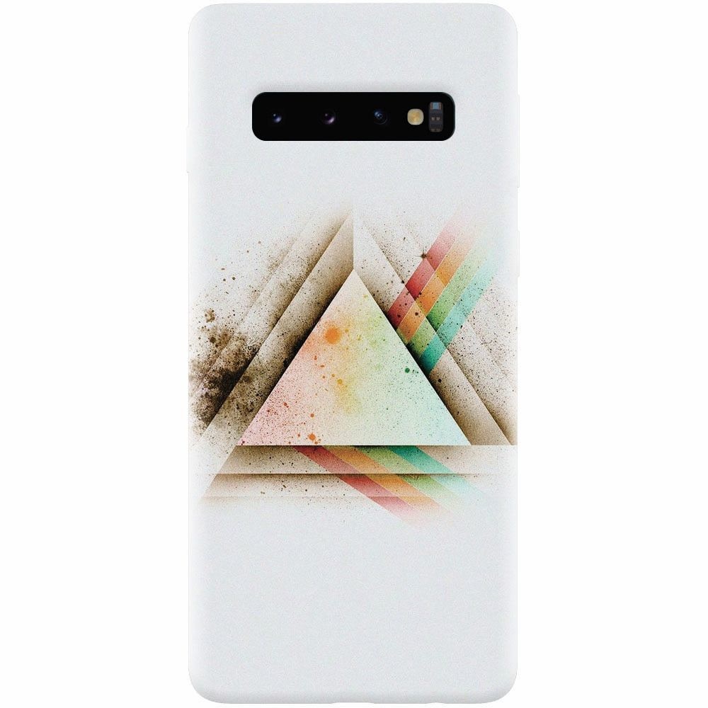 Husa silicon pentru Samsung Galaxy S10 Plus, Abstract Grunge Light Triangle