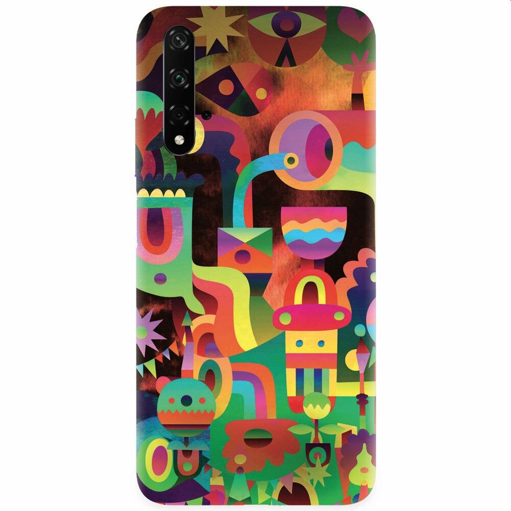 Husa silicon pentru Honor 20, Abstract Colorful Shapes