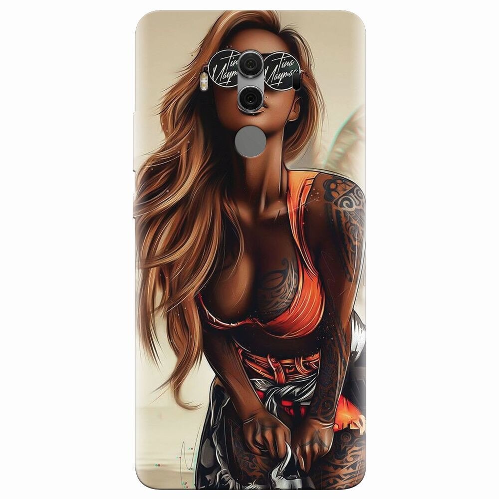 Husa silicon pentru Huawei Mate 10 Pro, Tattoed Girl