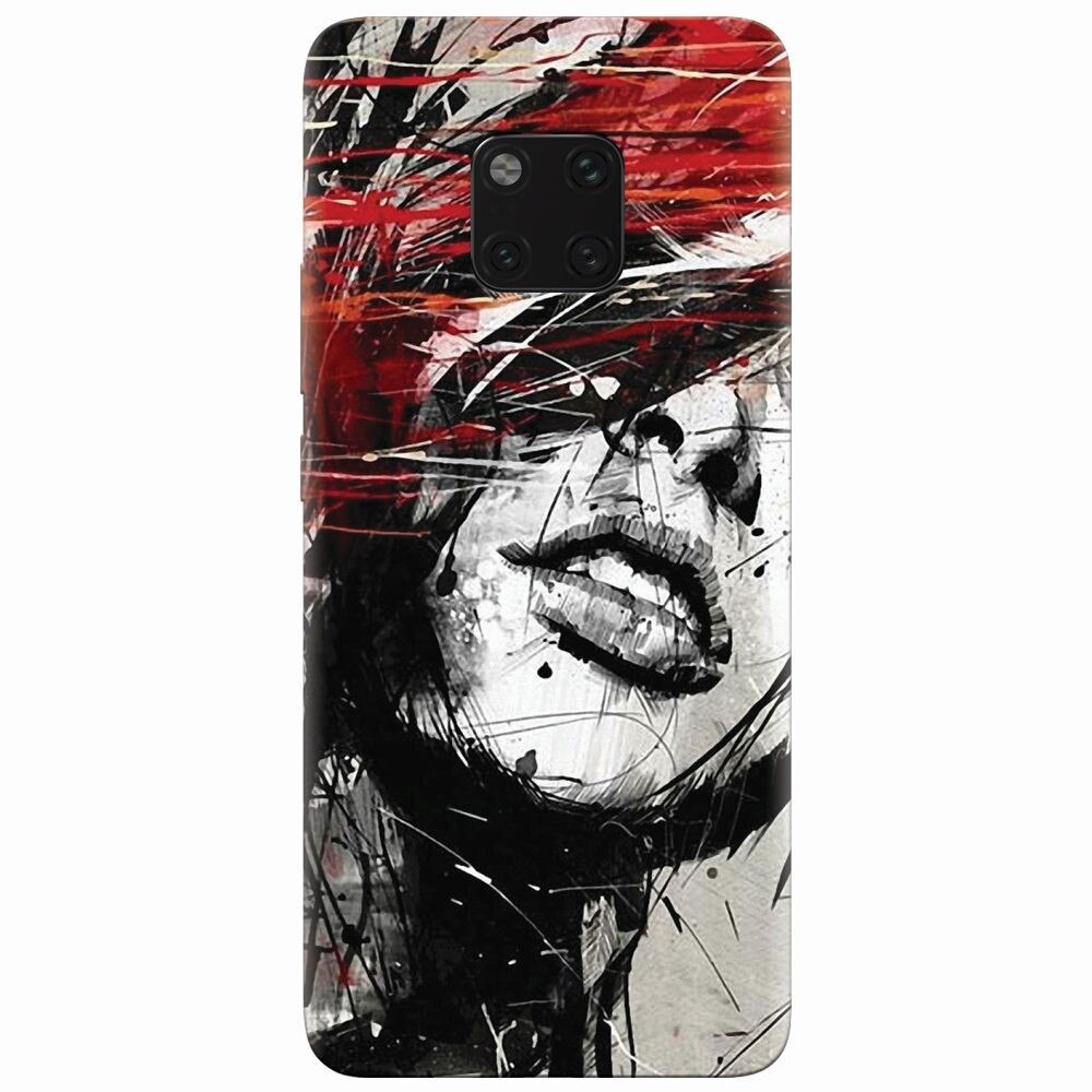 Husa silicon pentru Huawei Mate 20 Pro, Byroglyphics Woman Drawing