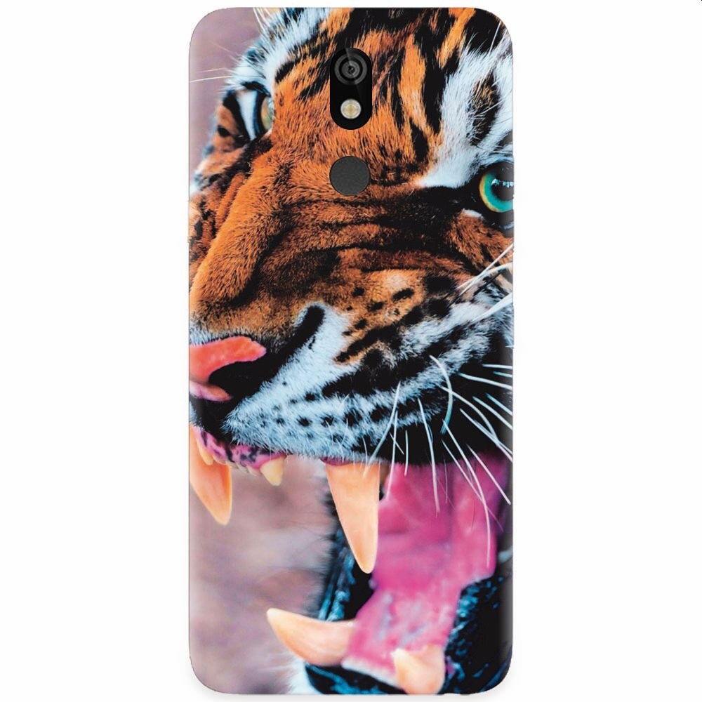 Husa silicon pentru LG K40, Angry Tiger Teeth Fresh