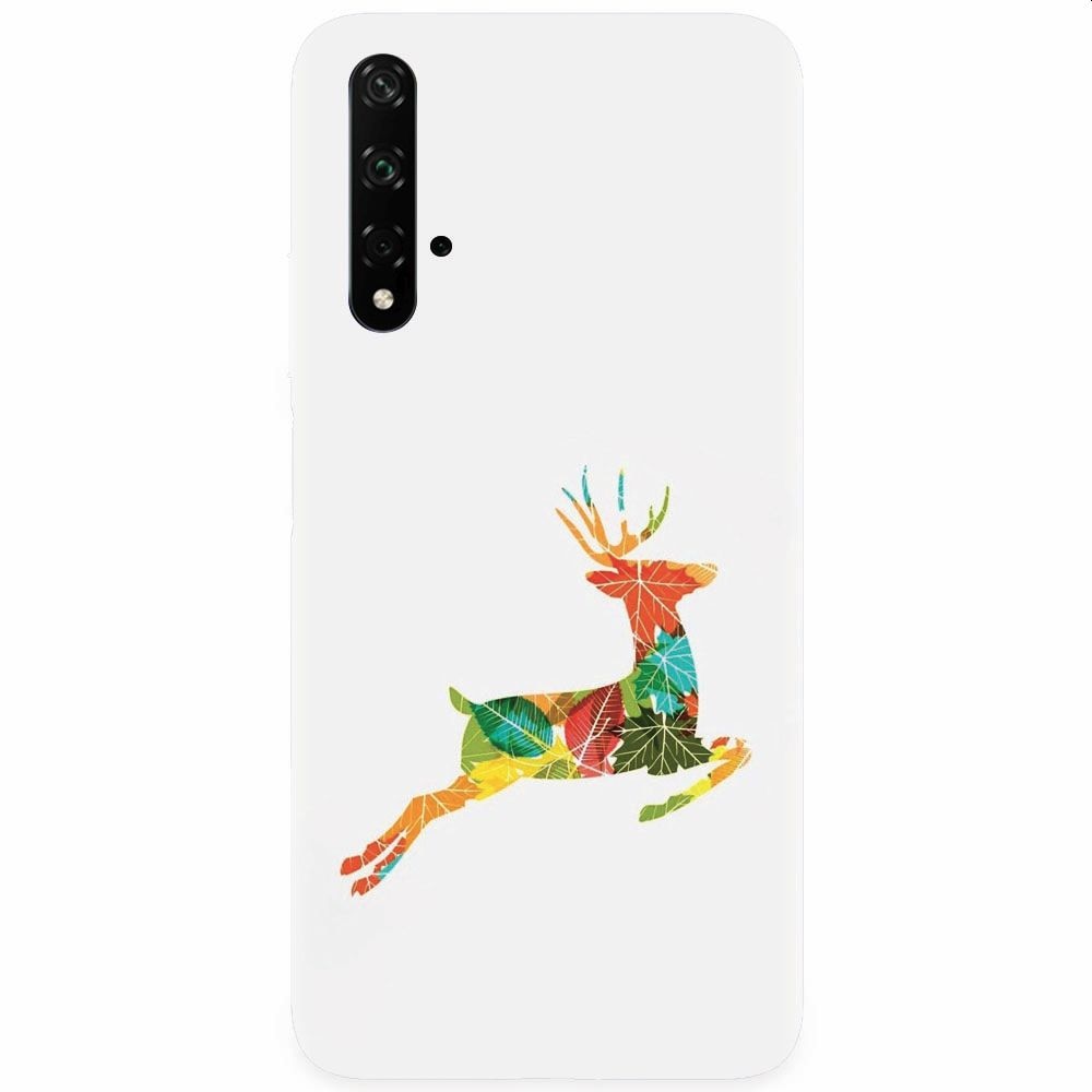 Husa silicon pentru Honor 20, Colorful Reindeer Jump Illustration