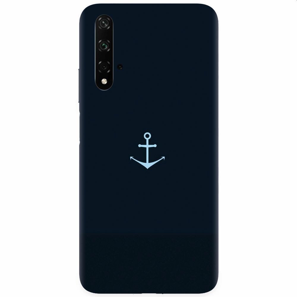 Husa silicon pentru Honor 20, Blue Navy Anchor Illustration Flat