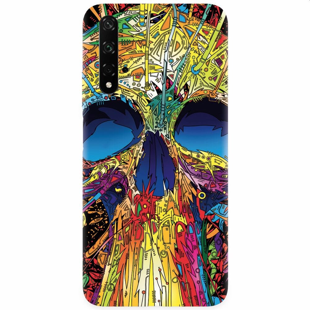 Husa silicon pentru Honor 20, Abstract Multicolored Skull
