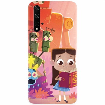 Husa silicon pentru Honor 20, Children Kids Robots Illustration Colorful K Husa silicon pentru Honor 20, Children Kids Robots Illustration Colorful K