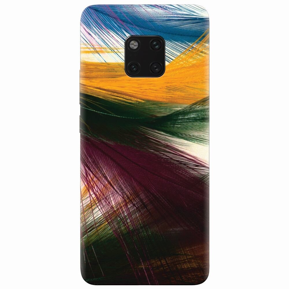 Husa silicon pentru Huawei Mate 20 Pro, Colorful Peacock Feathers