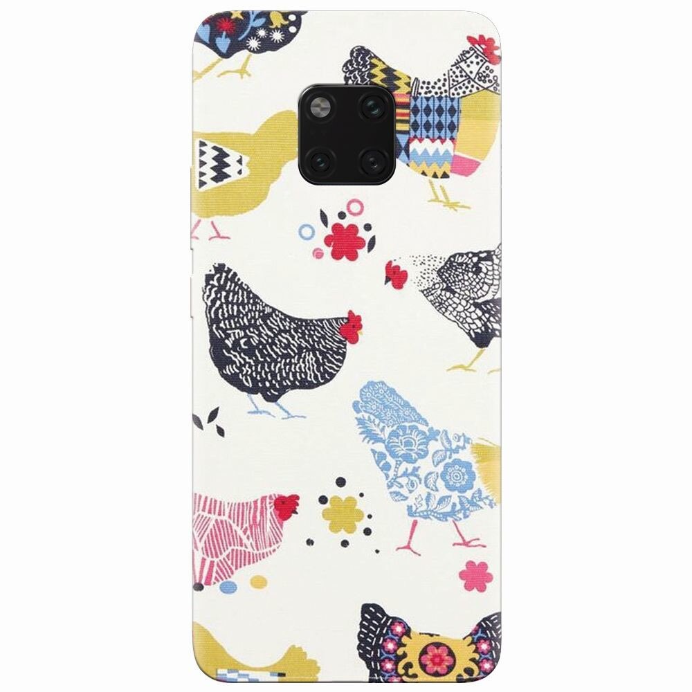 Husa silicon pentru Huawei Mate 20 Pro, Chickens