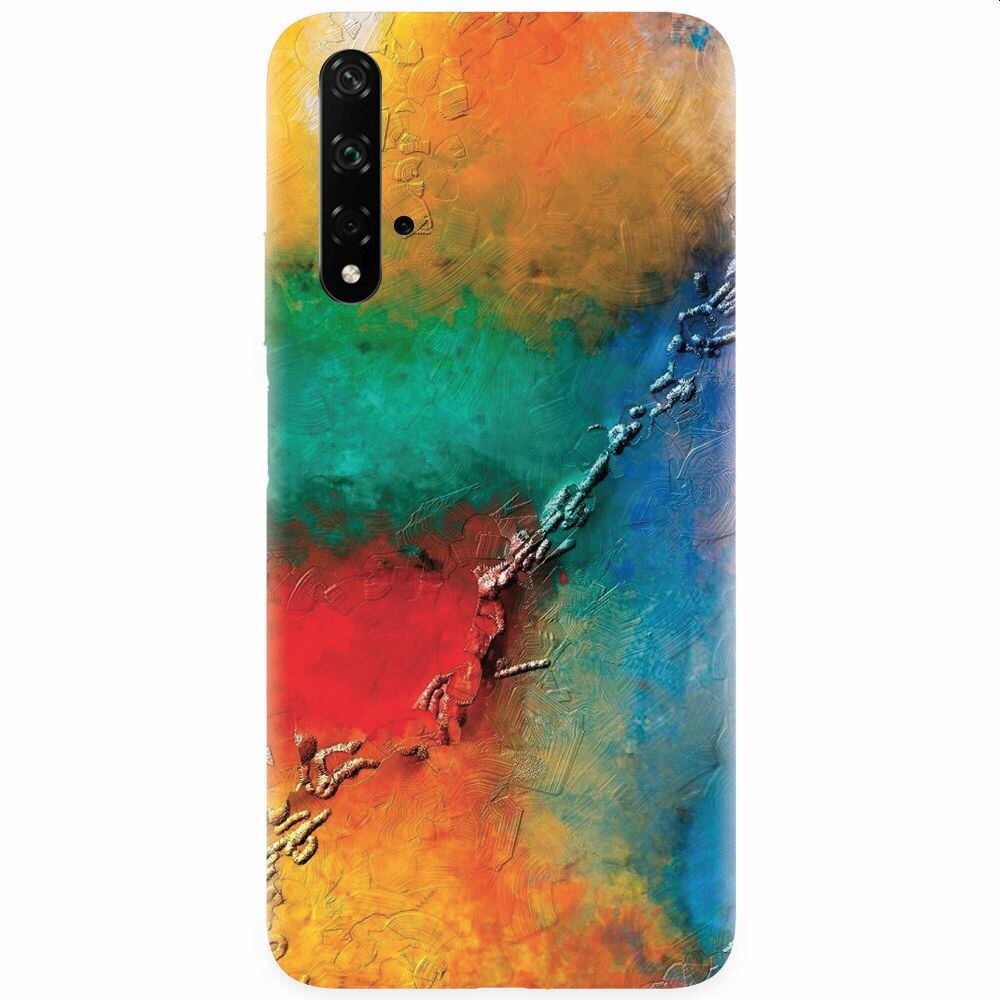 Husa silicon pentru Honor 20, Colorful Wall Paint Texture