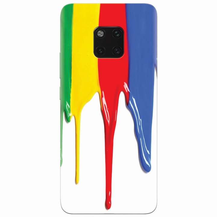 Силиконов кейс съвместим с Huawei Mate 20 Pro, Dripping Colorful Paint