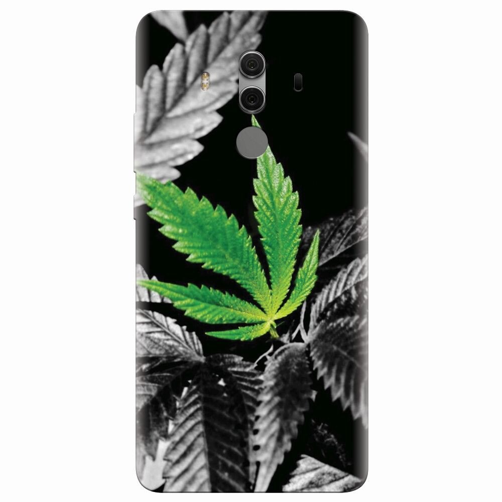 Husa silicon pentru Huawei Mate 10 Pro, Trippy Pot Leaf Green