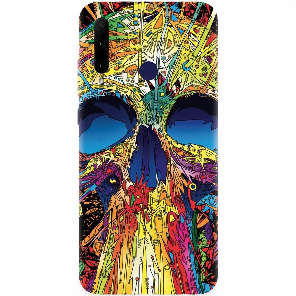 Husa silicon pentru Honor 20 Lite, Abstract Multicolored Skull