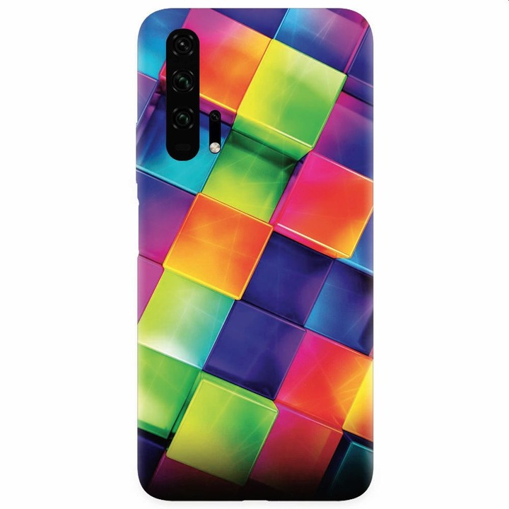 Силиконов кейс за Honor 20 Pro, 3D Geometric Colorful