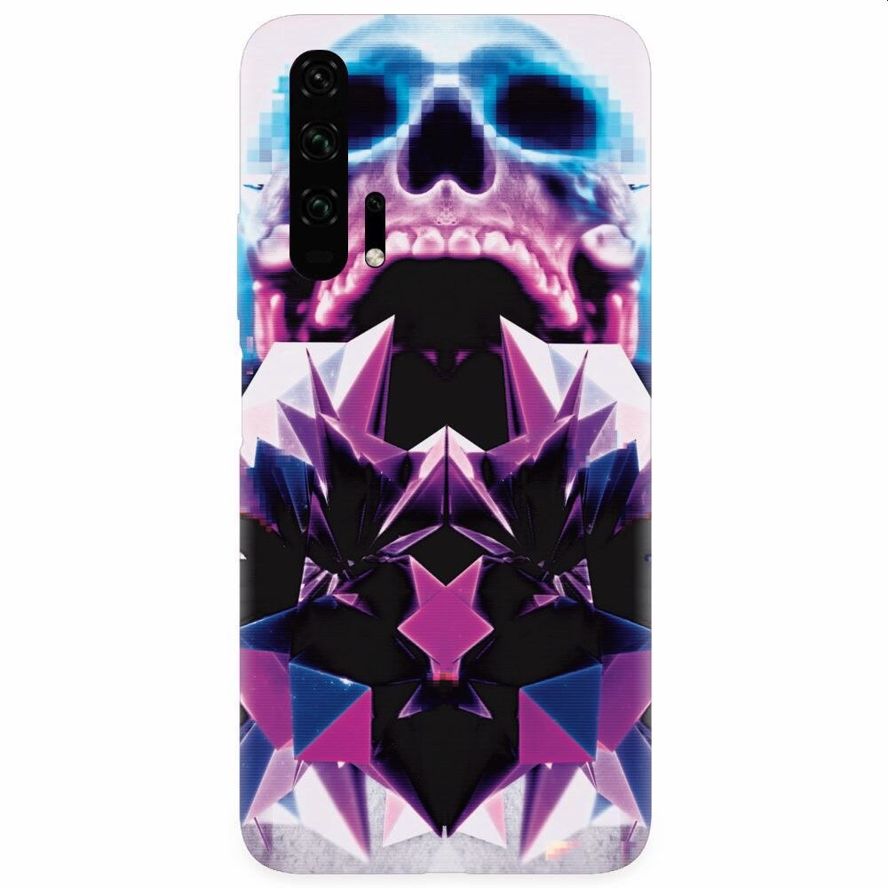 Husa silicon pentru Honor 20 Pro, Abstract Framed Skull