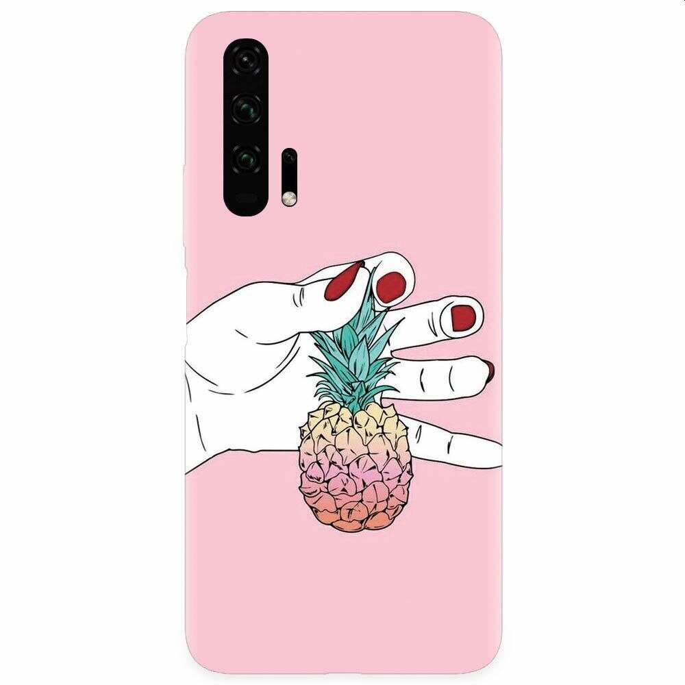 Husa silicon pentru Honor 20 Pro, Rainbow Pinepple