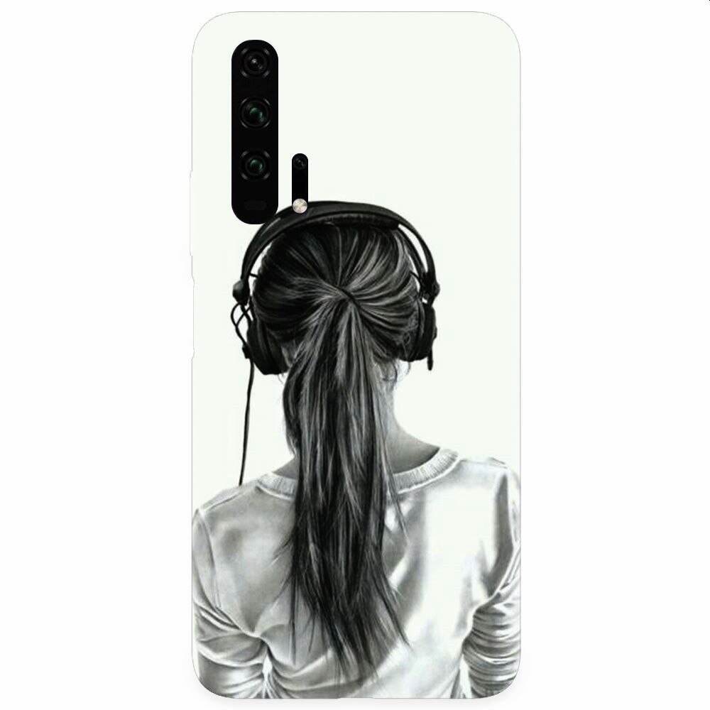 Husa silicon pentru Honor 20 Pro, Girl With Headphone