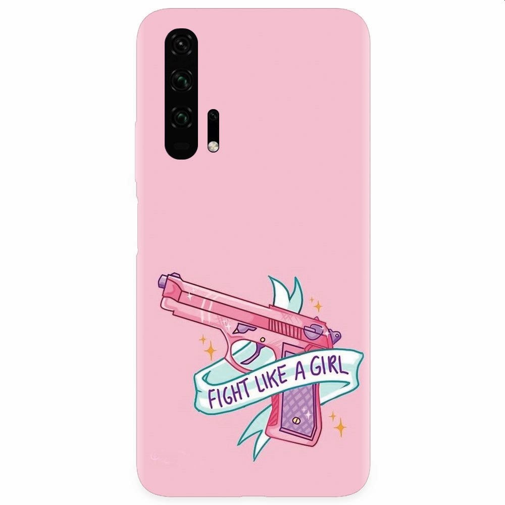 Husa silicon pentru Honor 20 Pro, Fight Like A Girl