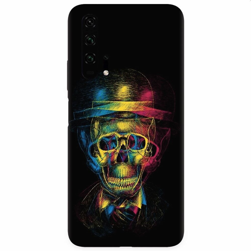 Husa silicon pentru Honor 20 Pro, Colorfull skull 3d