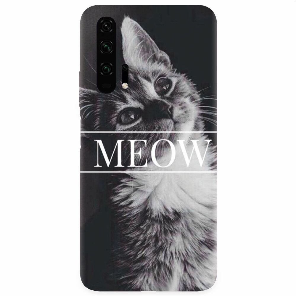 Husa silicon pentru Honor 20 Pro, Meow Cute Cat