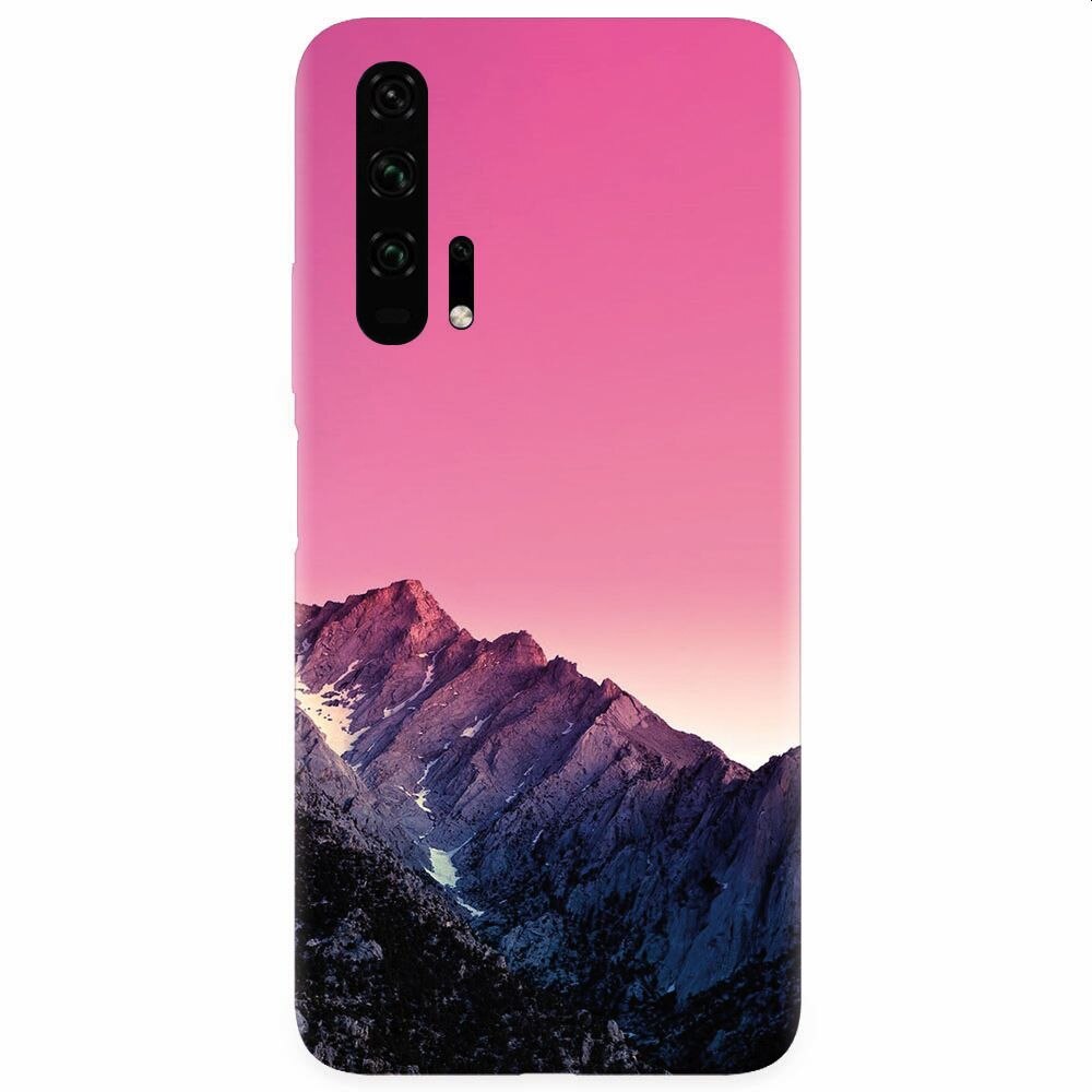 Husa silicon pentru Honor 20 Pro, Mountain Peak Pink Gradient Effect