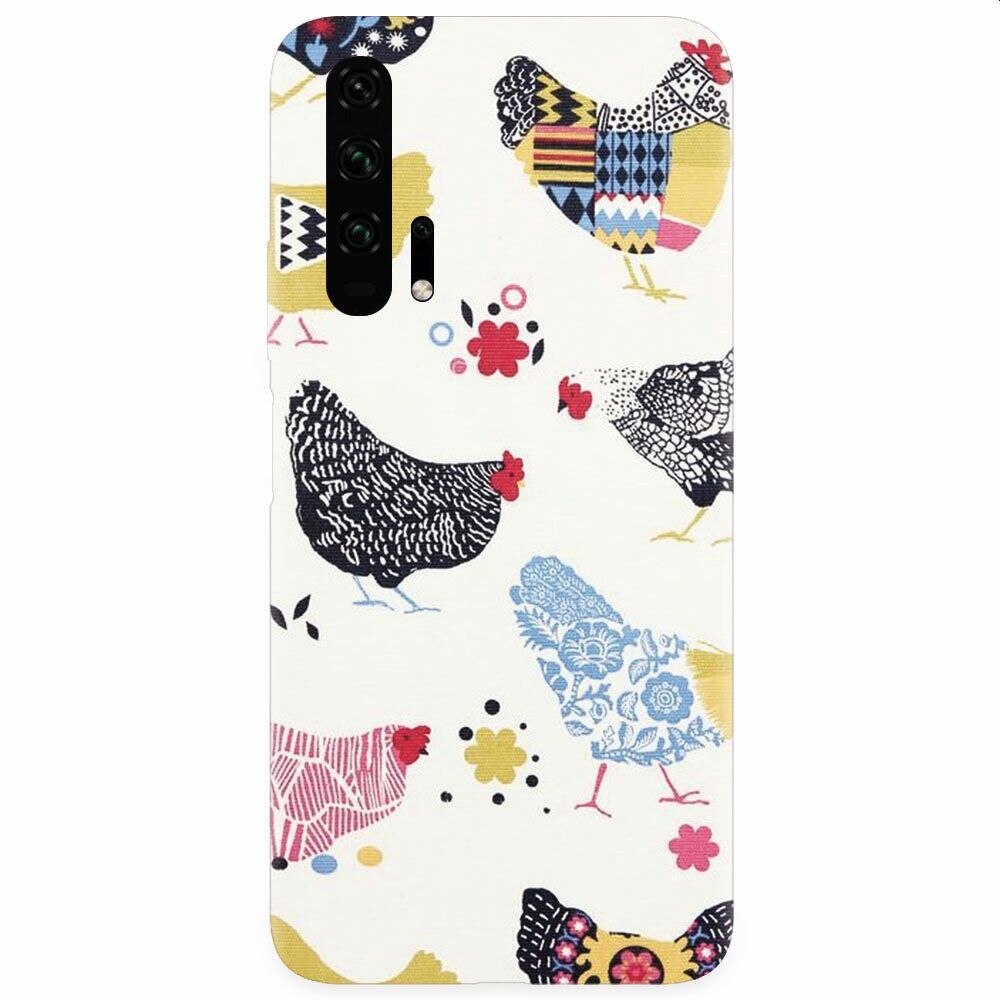Husa silicon pentru Honor 20 Pro, Chickens