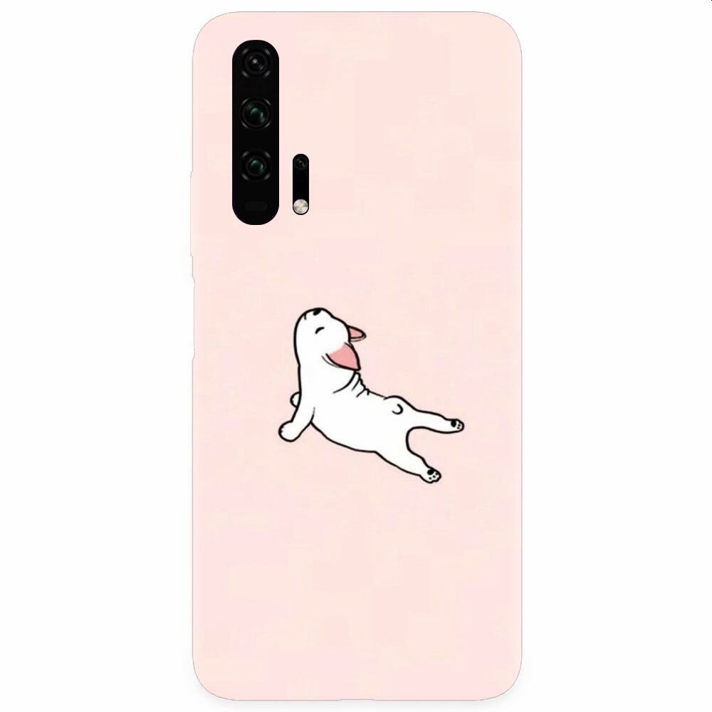 Husa silicon pentru Honor 20 Pro, Cute Dog Streching