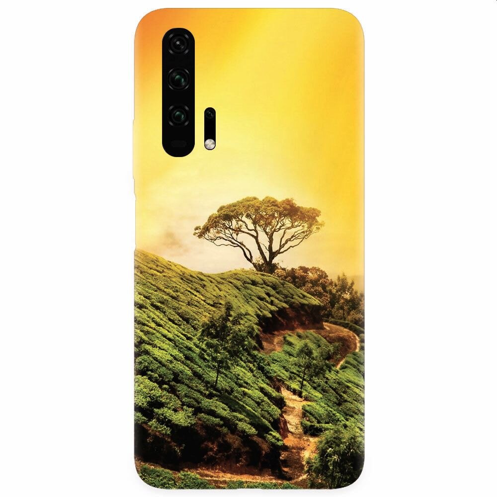 Husa silicon pentru Honor 20 Pro, Hill Top Tree Golden Light