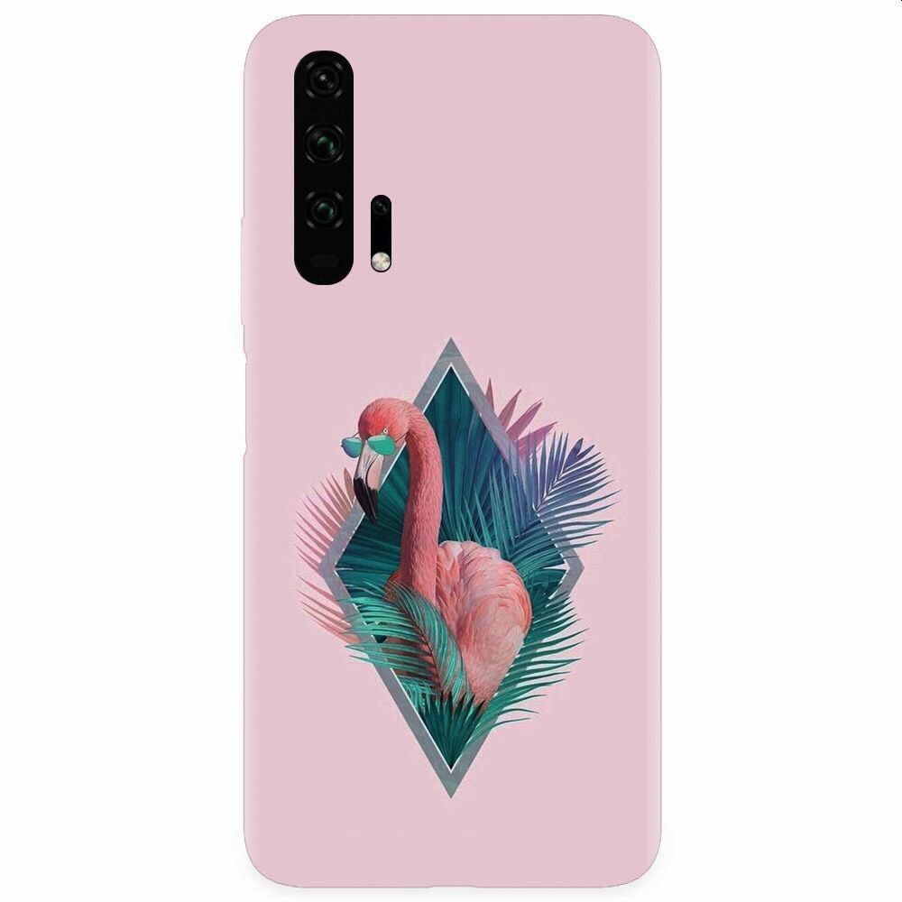 Husa silicon pentru Honor 20 Pro, Flamingo With Sunglass