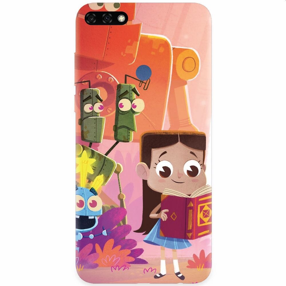 Husa silicon pentru Honor 7C, Children Kids Robots Illustration Colorful K