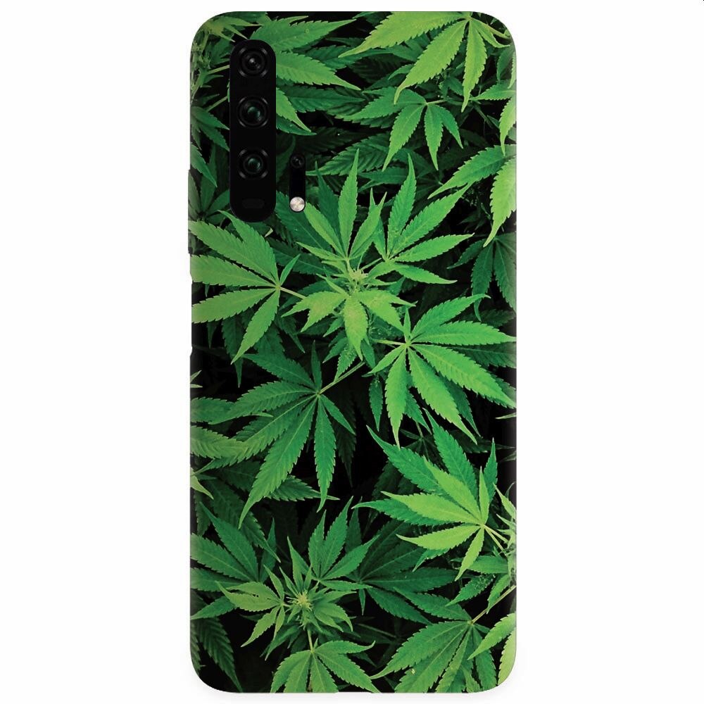 Husa silicon pentru Honor 20 Pro, Green Leaf Pattern