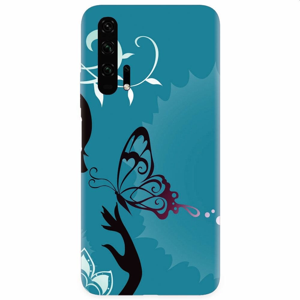 Husa silicon pentru Honor 20 Pro, Blue Butterfly