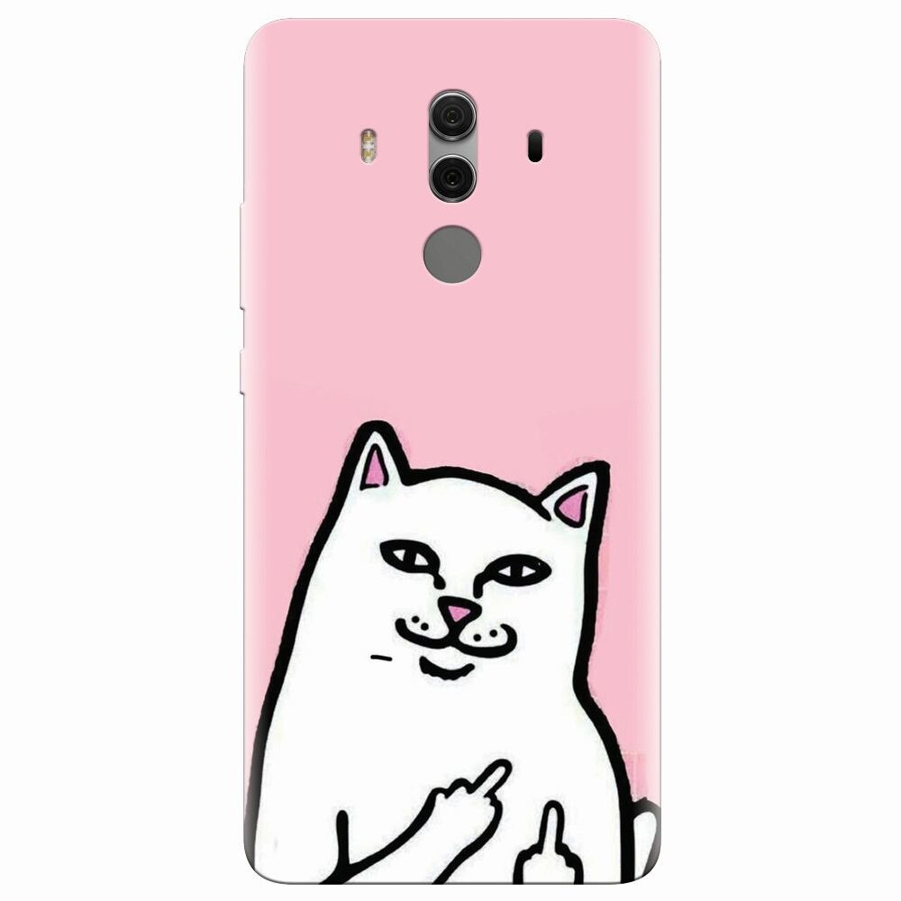 Husa silicon pentru Huawei Mate 10 Pro, White Cat