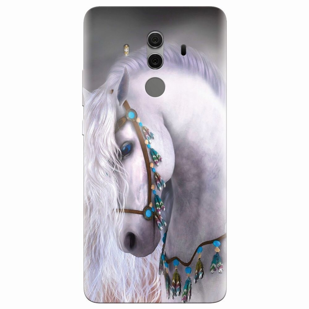 Husa silicon pentru Huawei Mate 10 Pro, White Horse