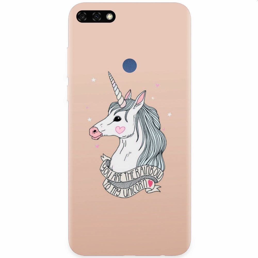 Husa silicon pentru Honor 7C, Cute Rose Gold
