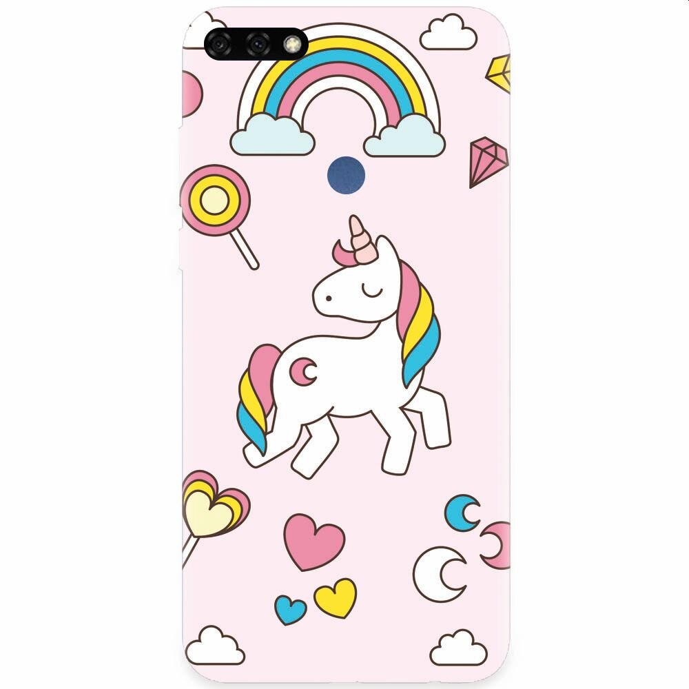 Husa silicon pentru Honor 7C, Cute Unicorn