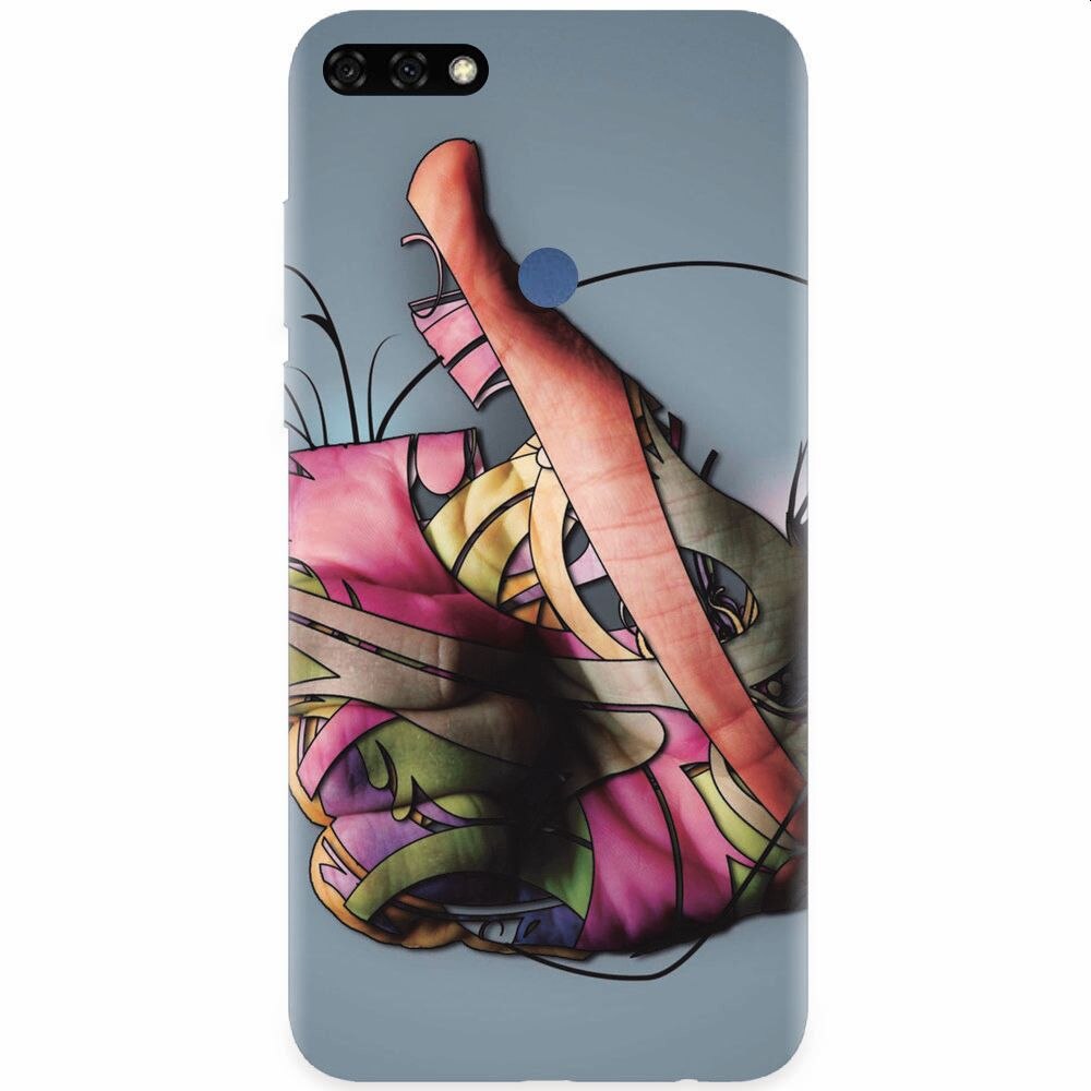Husa silicon pentru Honor 7C, Beautiful Hand Art