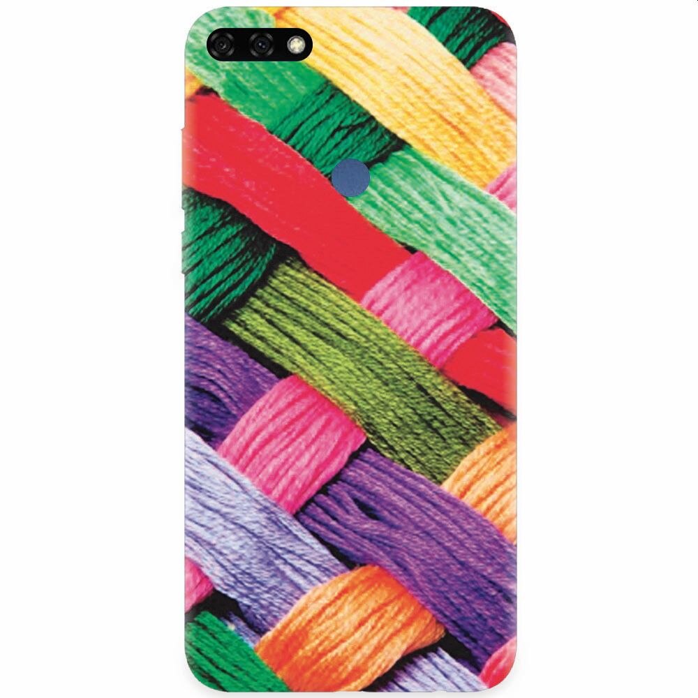 Husa silicon pentru Honor 7C, Colorful Woolen Art