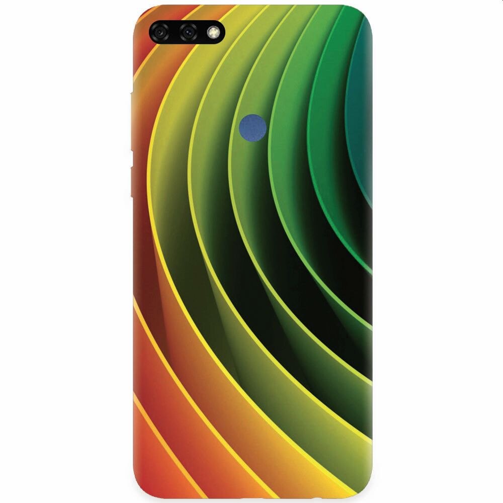 Husa silicon pentru Honor 7C, 3D Multicolor Abstract Lines