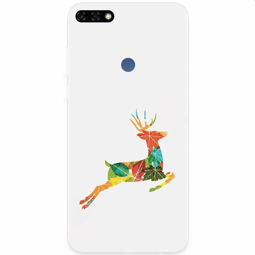 Husa silicon pentru Honor 7C, Colorful Reindeer Jump Illustration