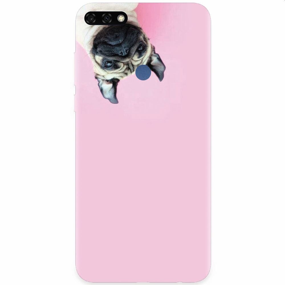 Husa silicon pentru Honor 7C, Dog And Pink