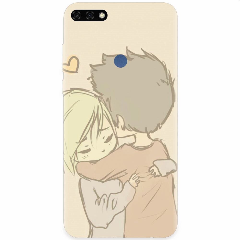 Husa silicon pentru Honor 7C, Couple Hug