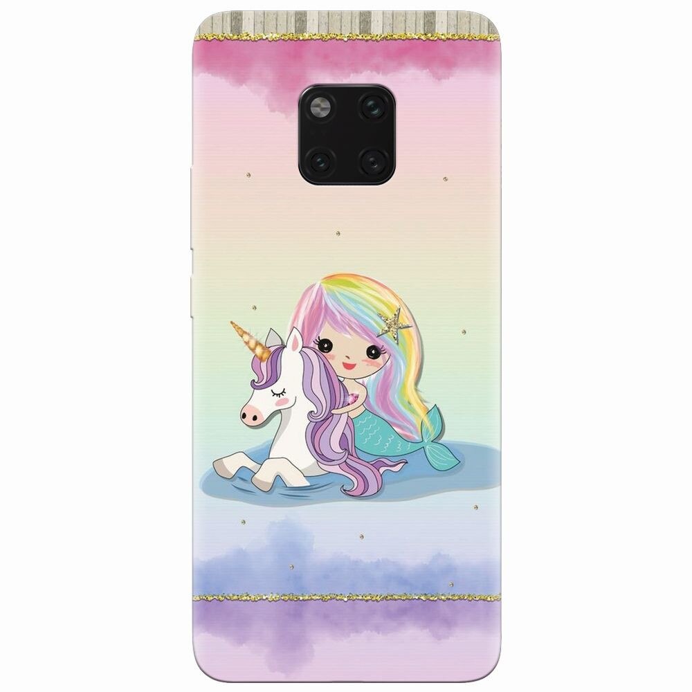 Husa silicon pentru Huawei Mate 20 Pro, Mermaid Unicorn Play