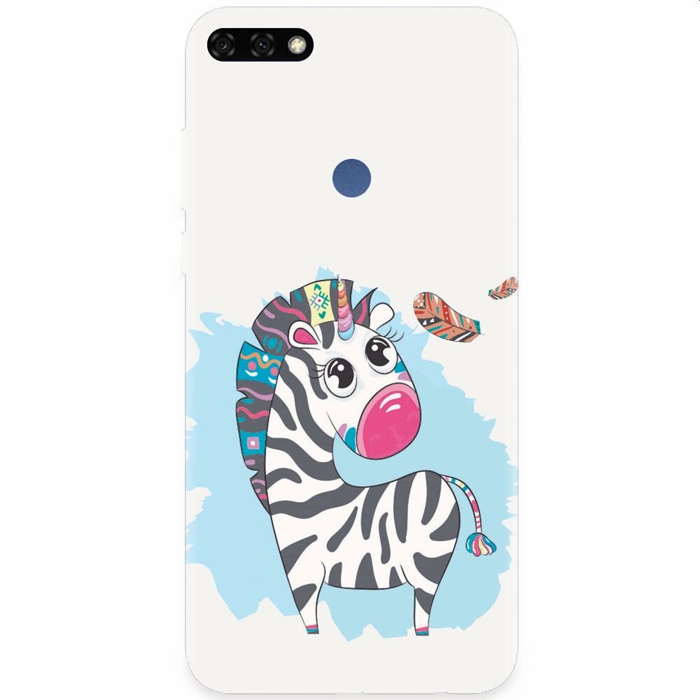 Husa silicon pentru Honor 7C, Zebra