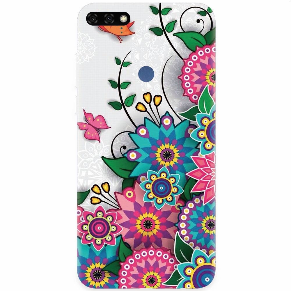 Husa silicon pentru Honor 7C, Mandala Flowers