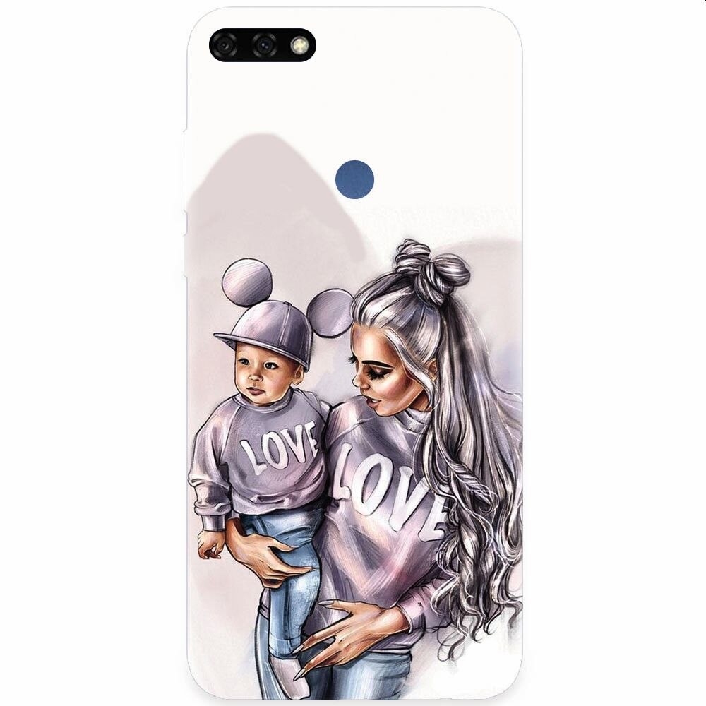 Husa silicon pentru Honor 7C, Mommy Love