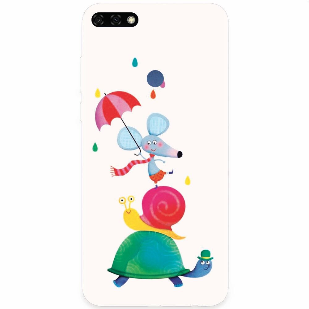 Husa silicon pentru Honor 7C, Happy Animals