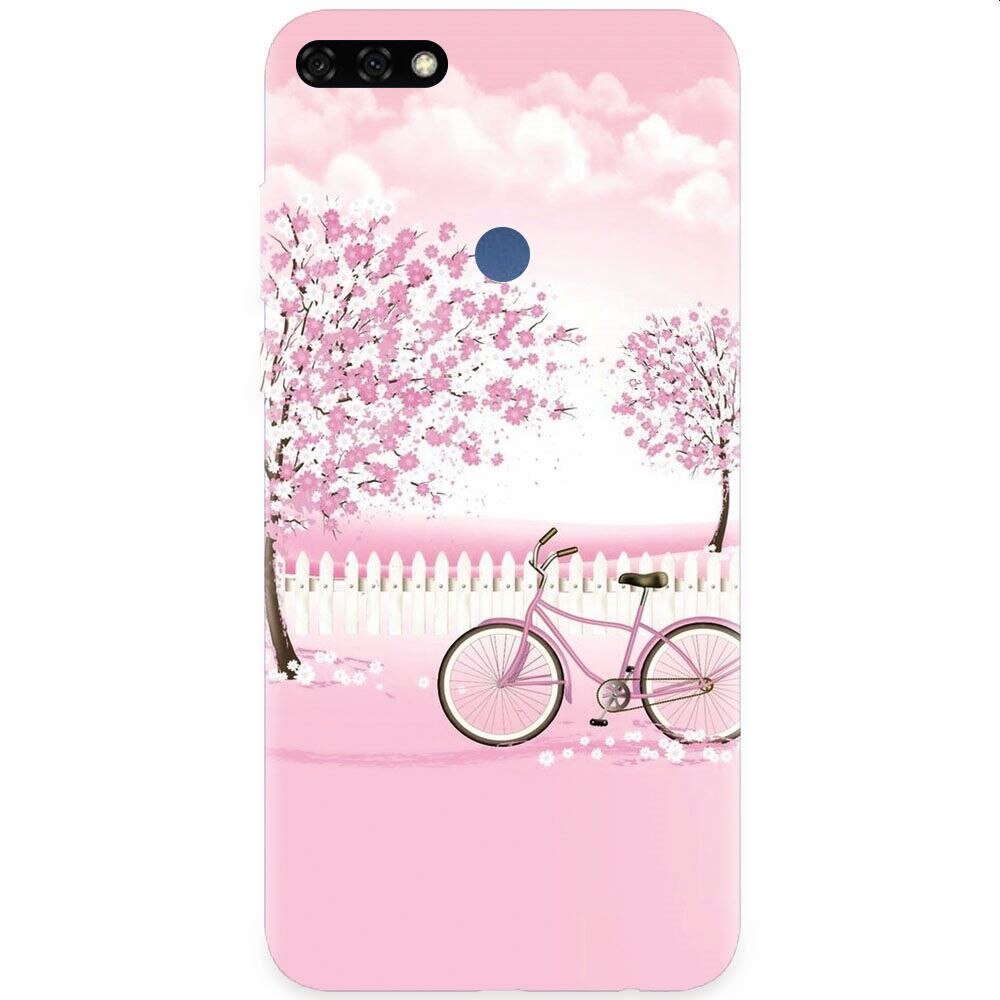Husa silicon pentru Honor 7C, Pink Spring