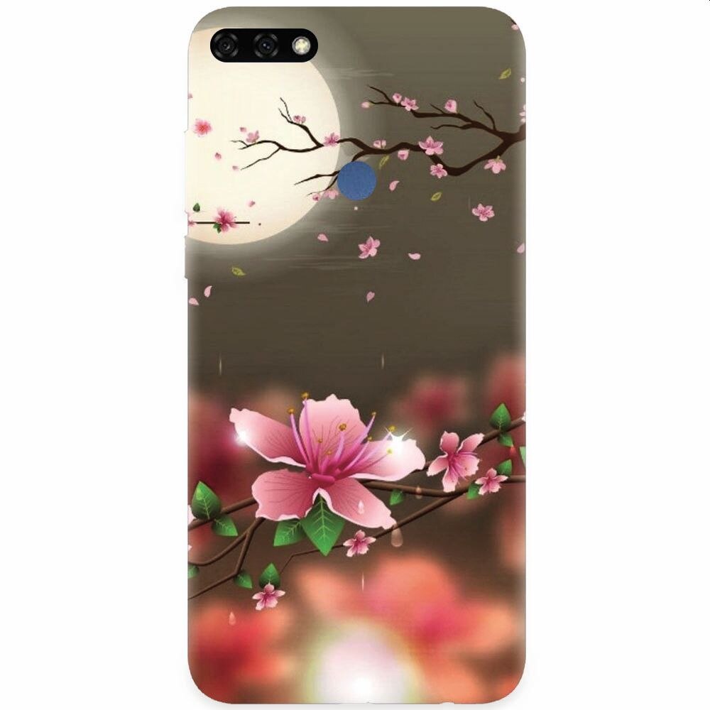 Husa silicon pentru Honor 7C, Flowers 101