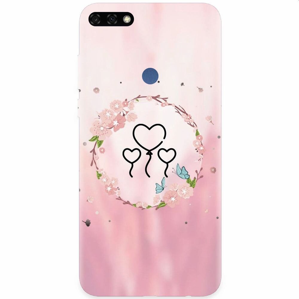 Husa silicon pentru Honor 7C, Heart Baloons